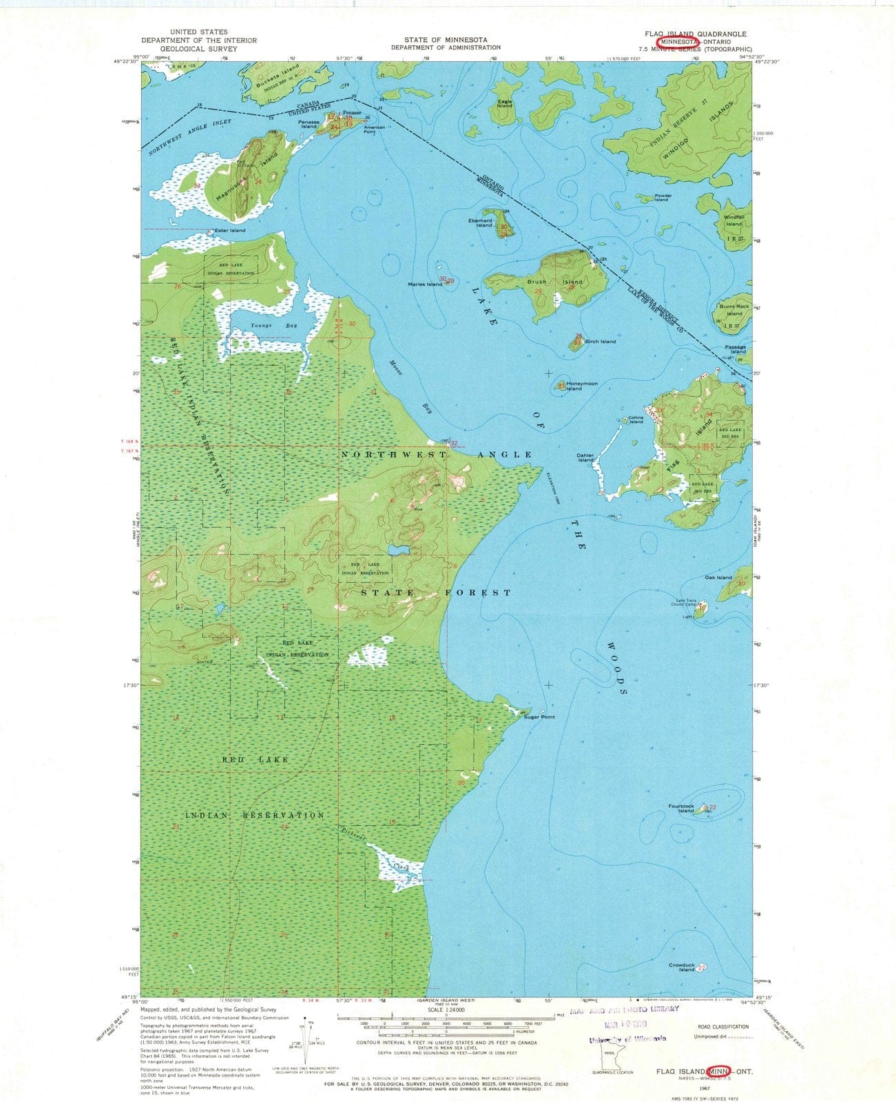 1967 Flag Island, MN - Minnesota - USGS Topographic Map