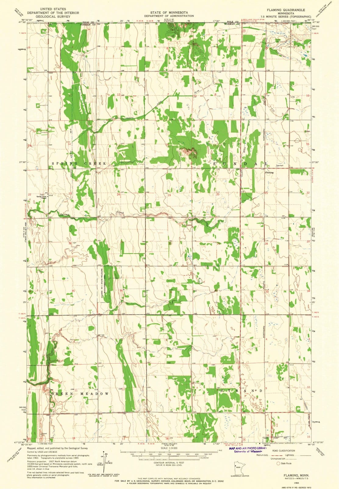 1965 Flaming, MN - Minnesota - USGS Topographic Map