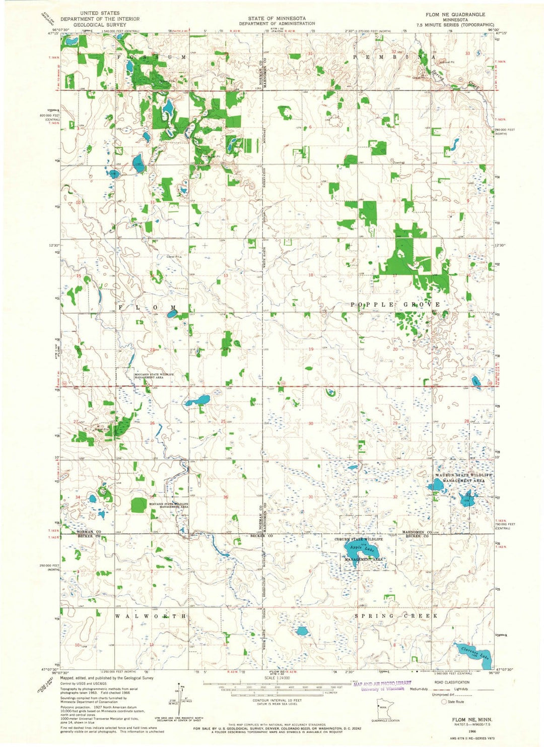 1966 Flom, MN - Minnesota - USGS Topographic Map