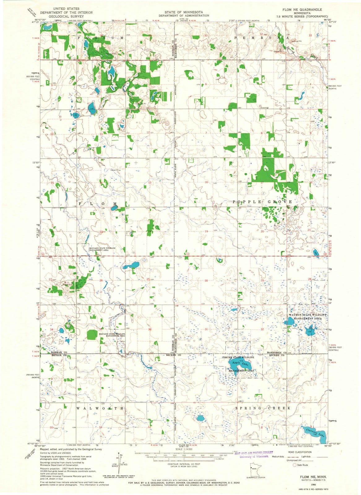 1966 Flom, MN - Minnesota - USGS Topographic Map