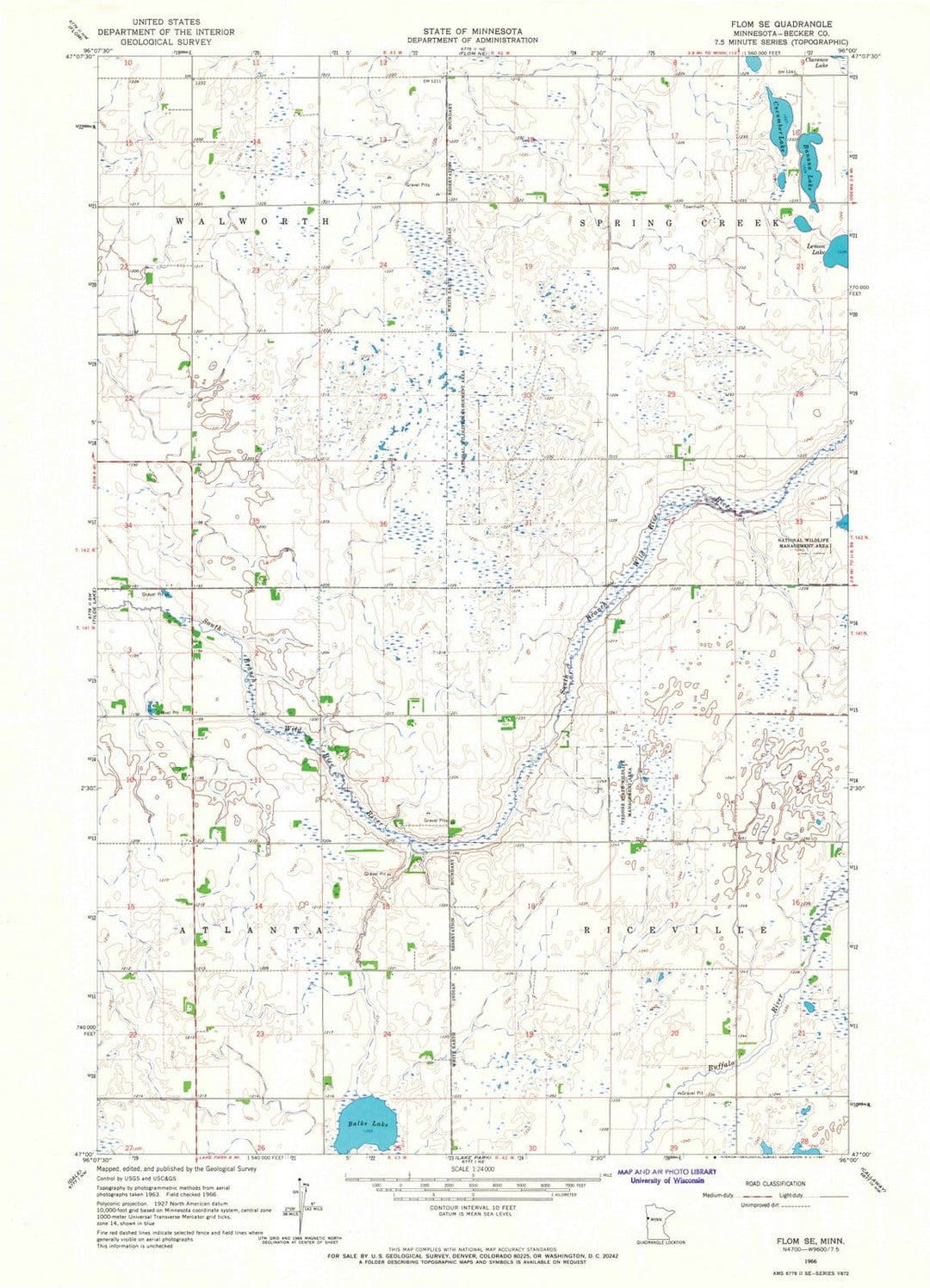 1966 Flom, MN - Minnesota - USGS Topographic Map v2