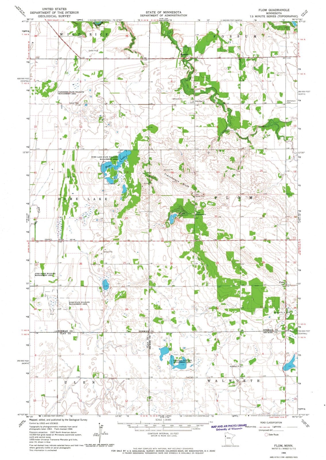 1966 Flom, MN - Minnesota - USGS Topographic Map v3