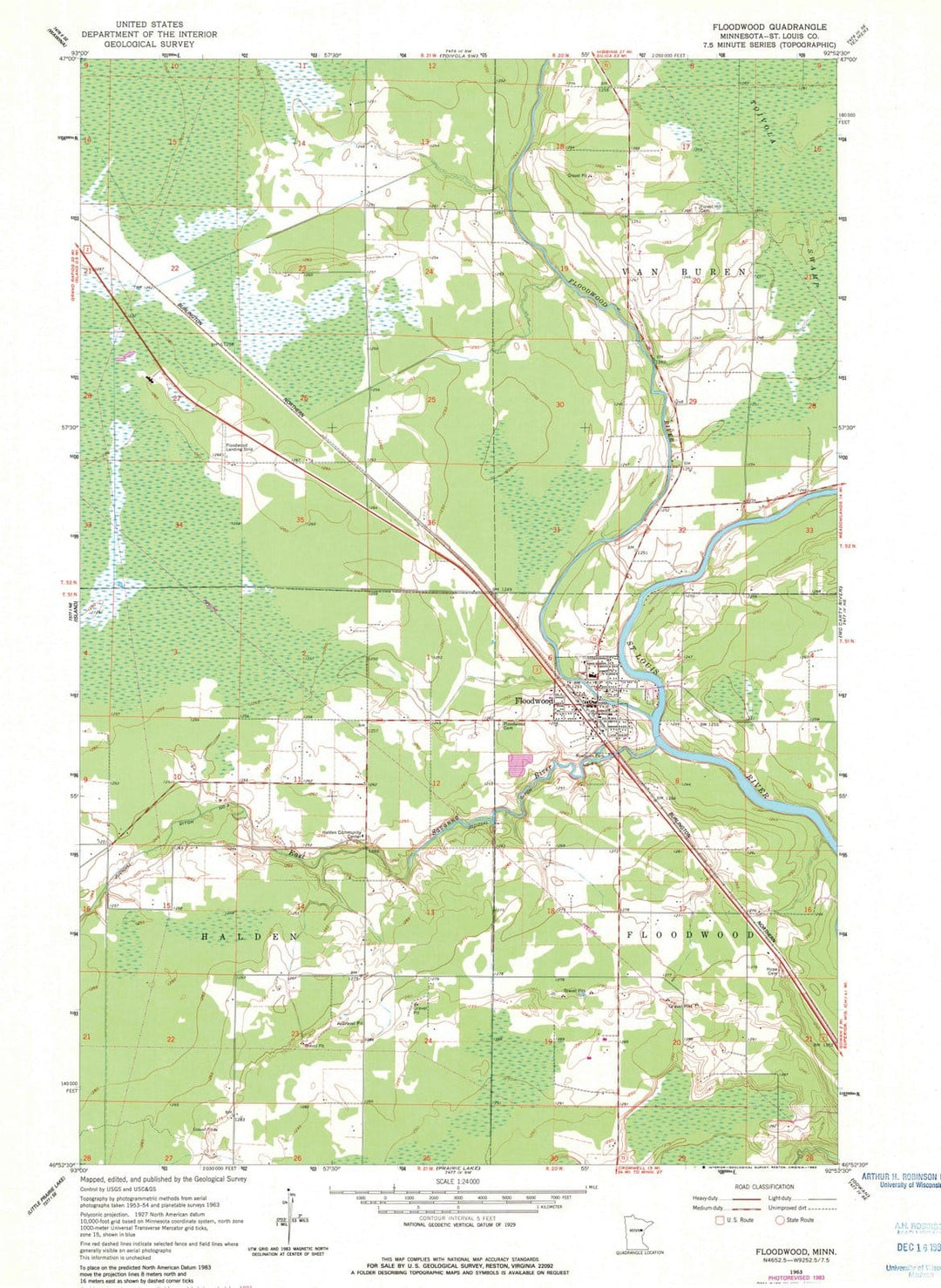 1963 Floodwood, MN - Minnesota - USGS Topographic Map