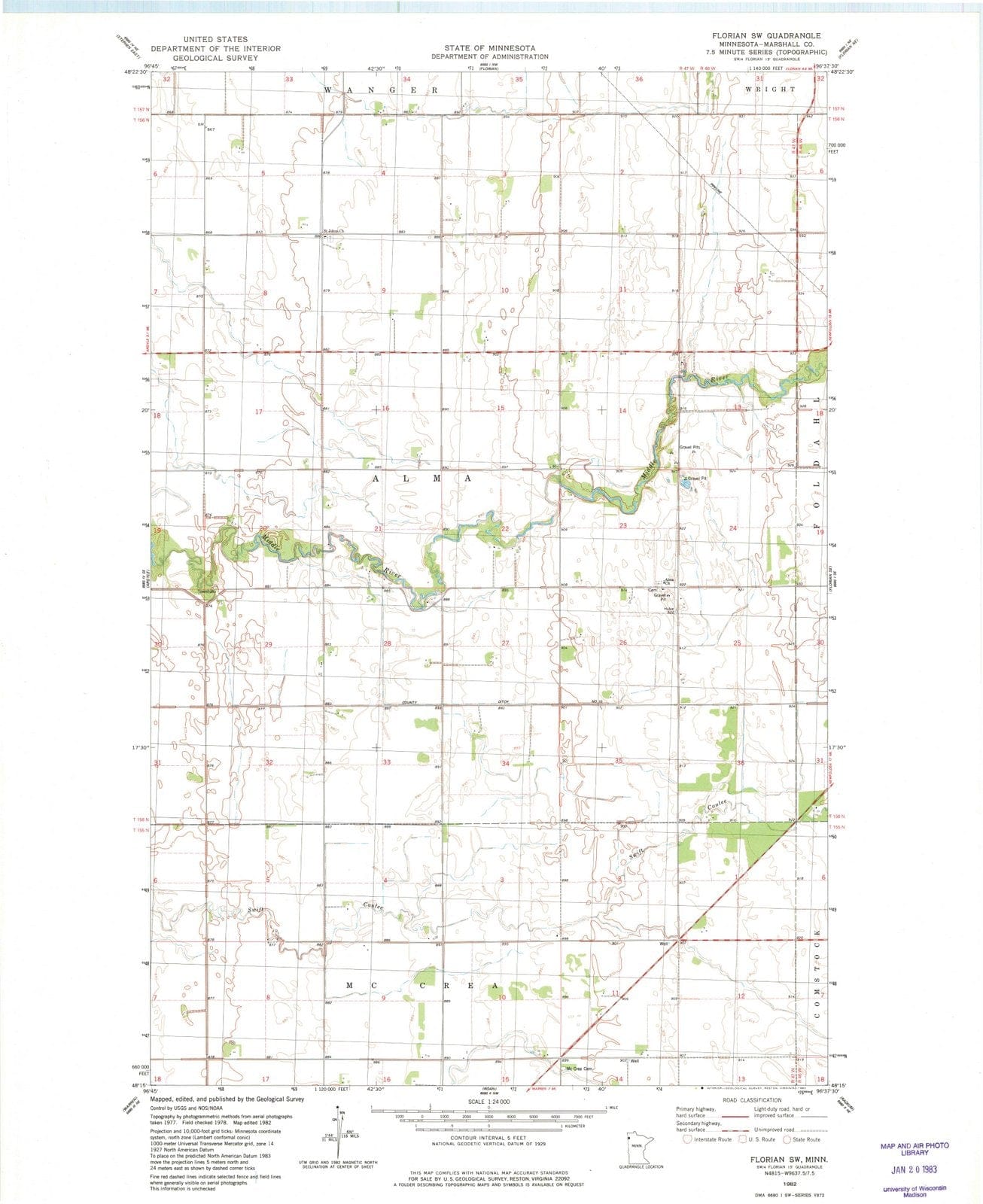 1982 Florian, MN - Minnesota - USGS Topographic Map v2