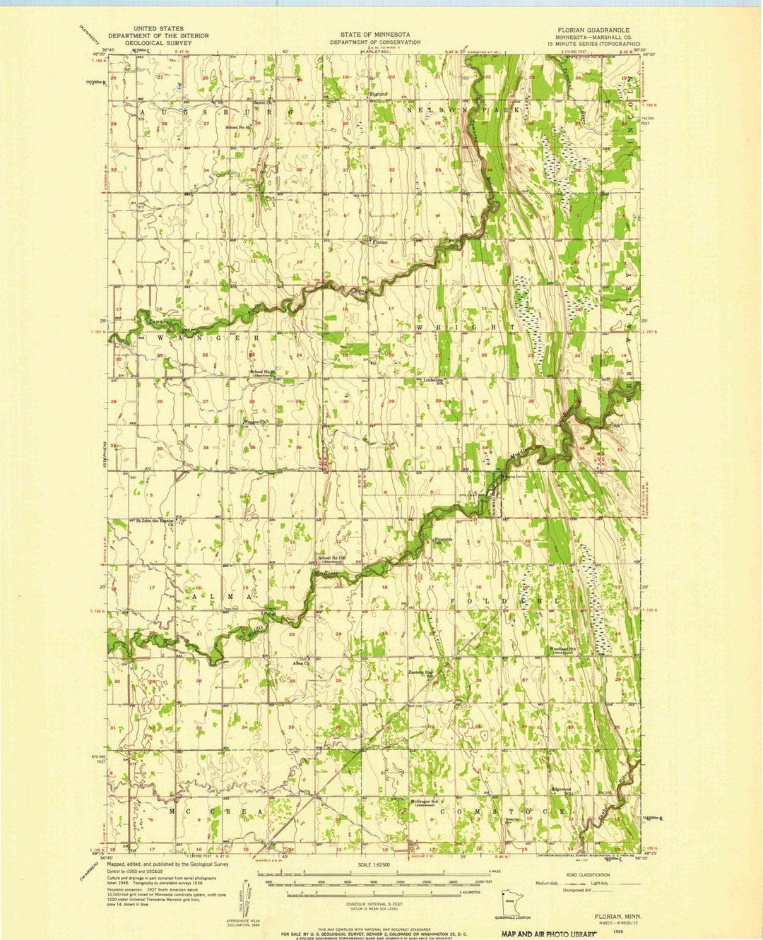 1956 Florian, MN - Minnesota - USGS Topographic Map