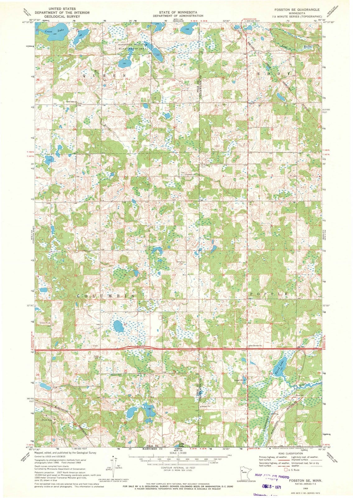 1969 Fosston, MN - Minnesota - USGS Topographic Map