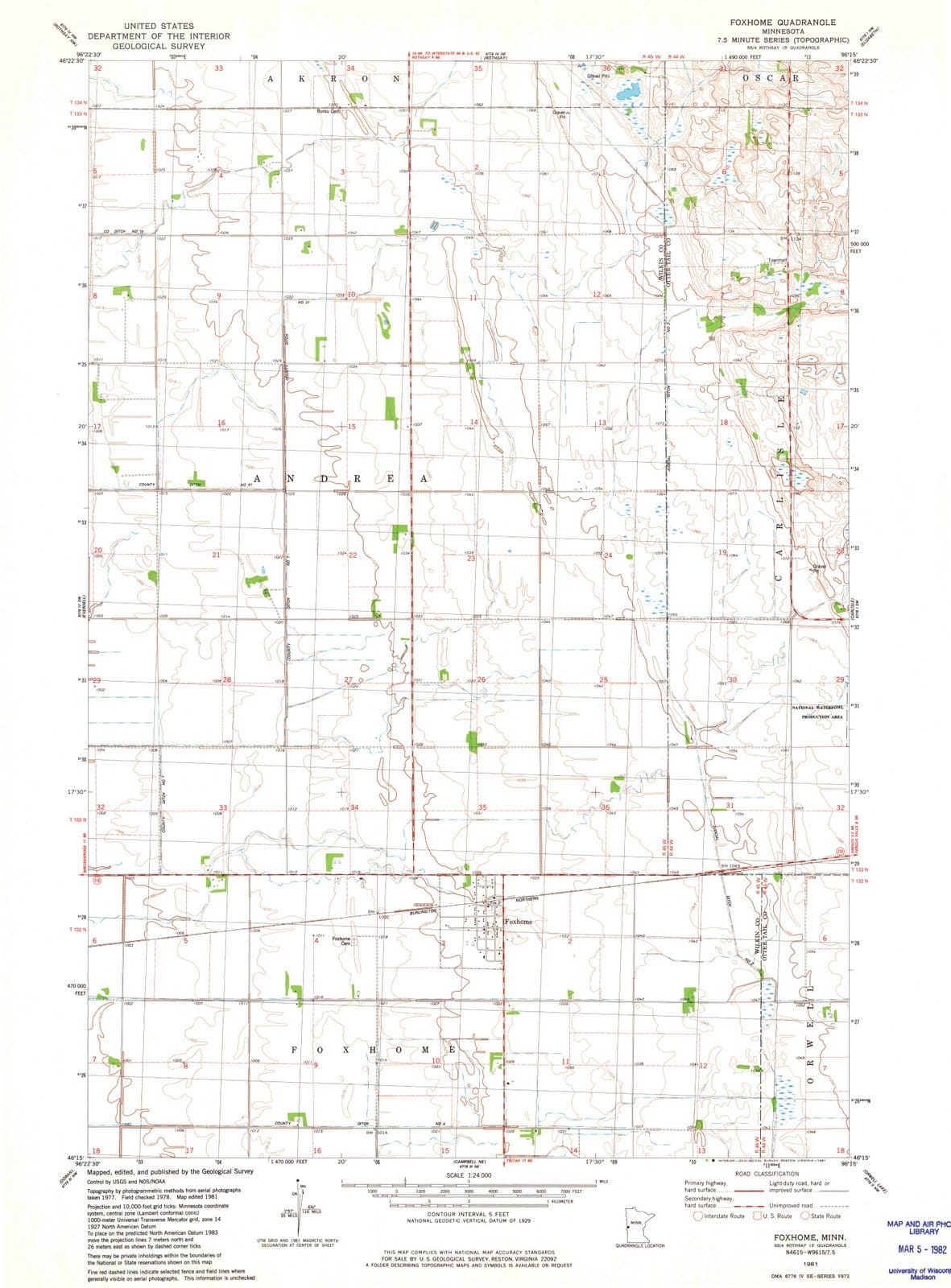 1981 Foxhome, MN - Minnesota - USGS Topographic Map