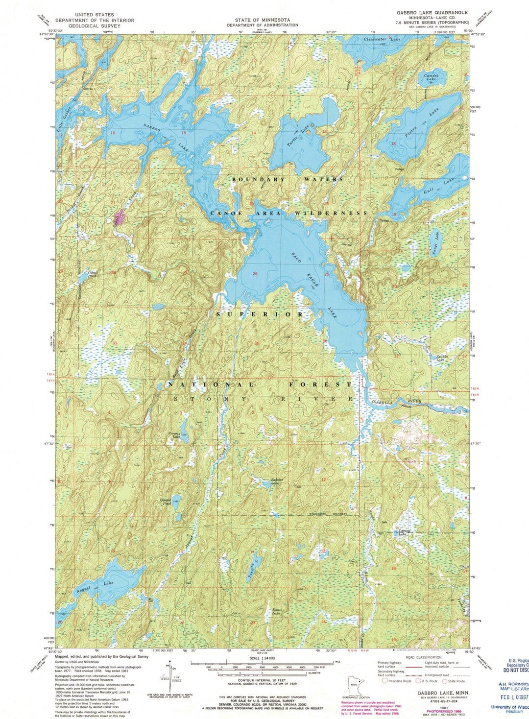 1981 Gabbro Lake, MN - Minnesota - USGS Topographic Map