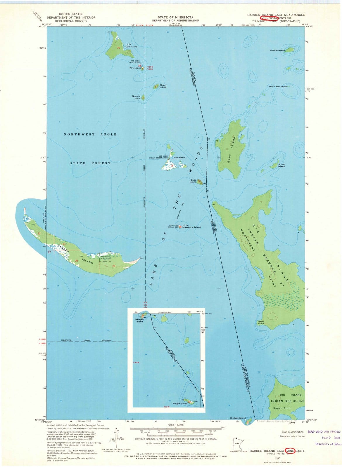 1967 Garden Island East, MN - Minnesota - USGS Topographic Map