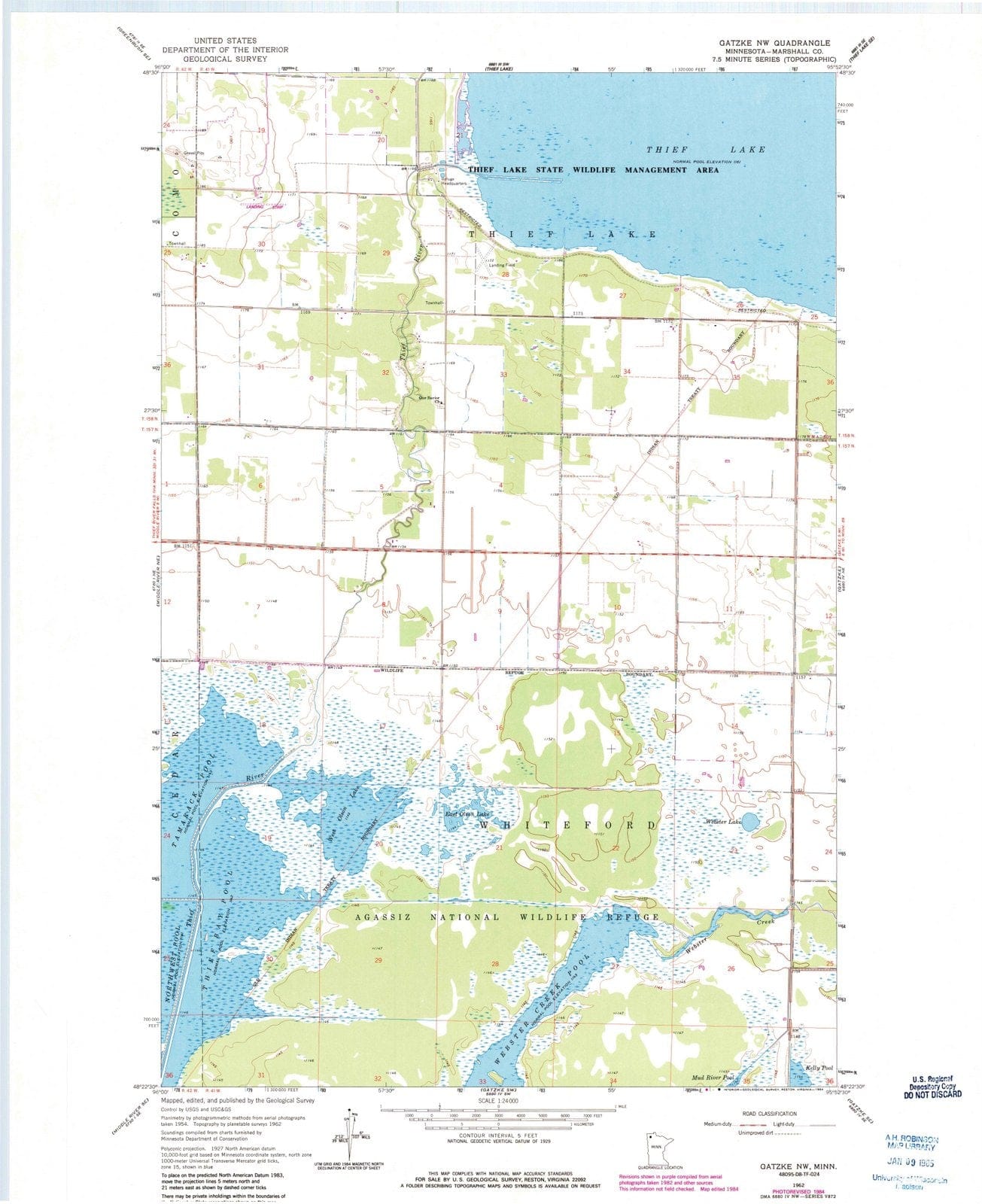 1962 Gatzke, MN - Minnesota - USGS Topographic Map