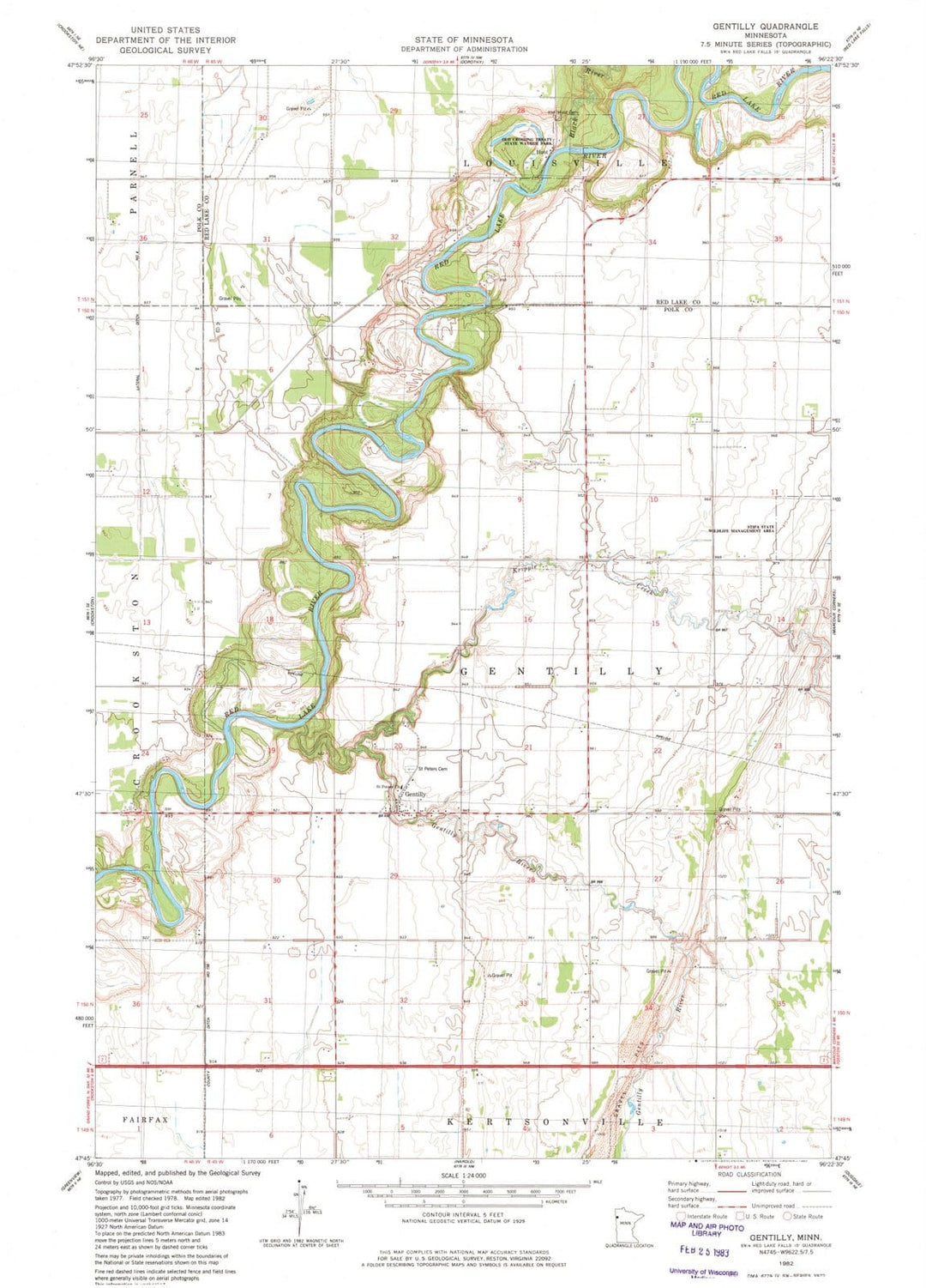 1982 Gentilly, MN - Minnesota - USGS Topographic Map