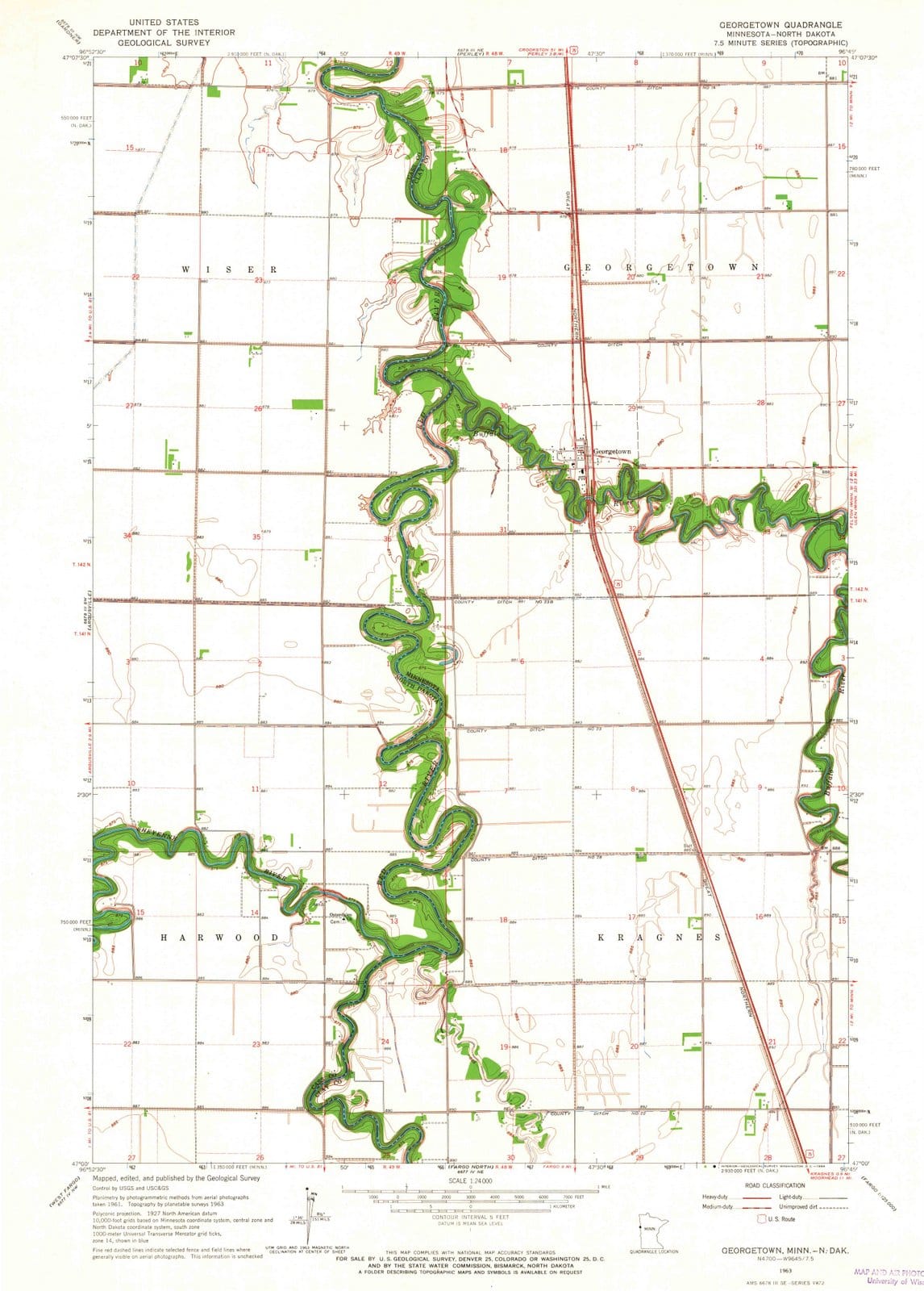 1963 Georgetown, MN - Minnesota - USGS Topographic Map