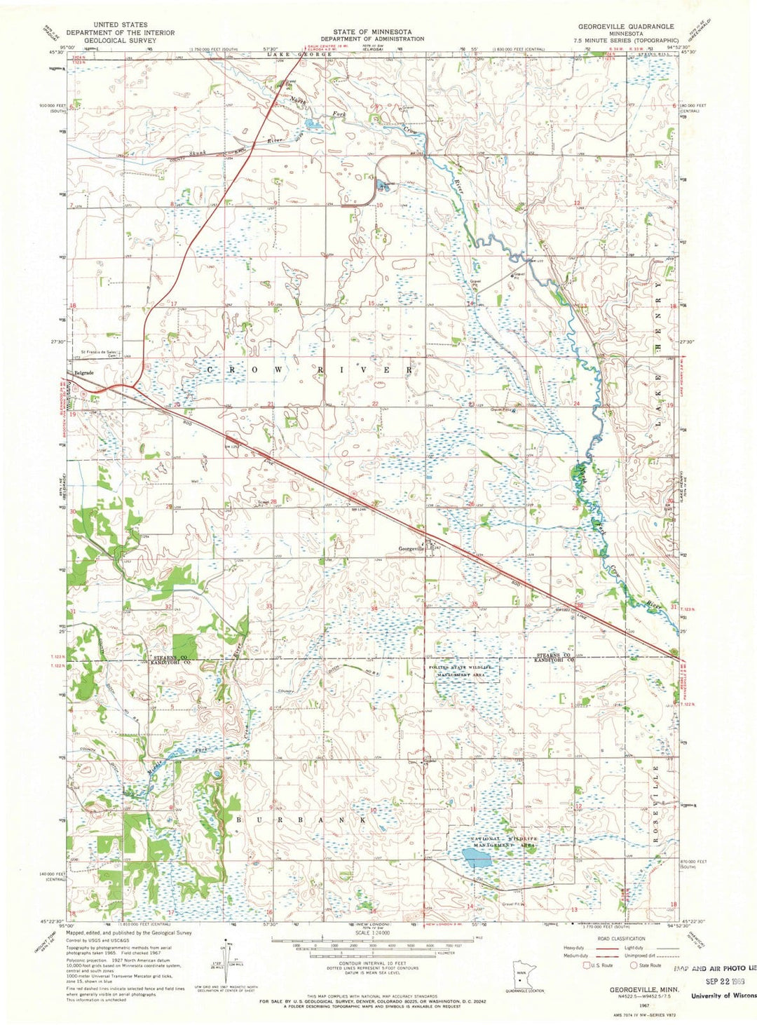 1967 Georgeville, MN - Minnesota - USGS Topographic Map