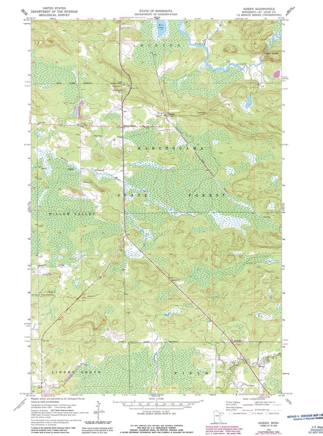 1964 Gheen, MN - Minnesota - USGS Topographic Map v2