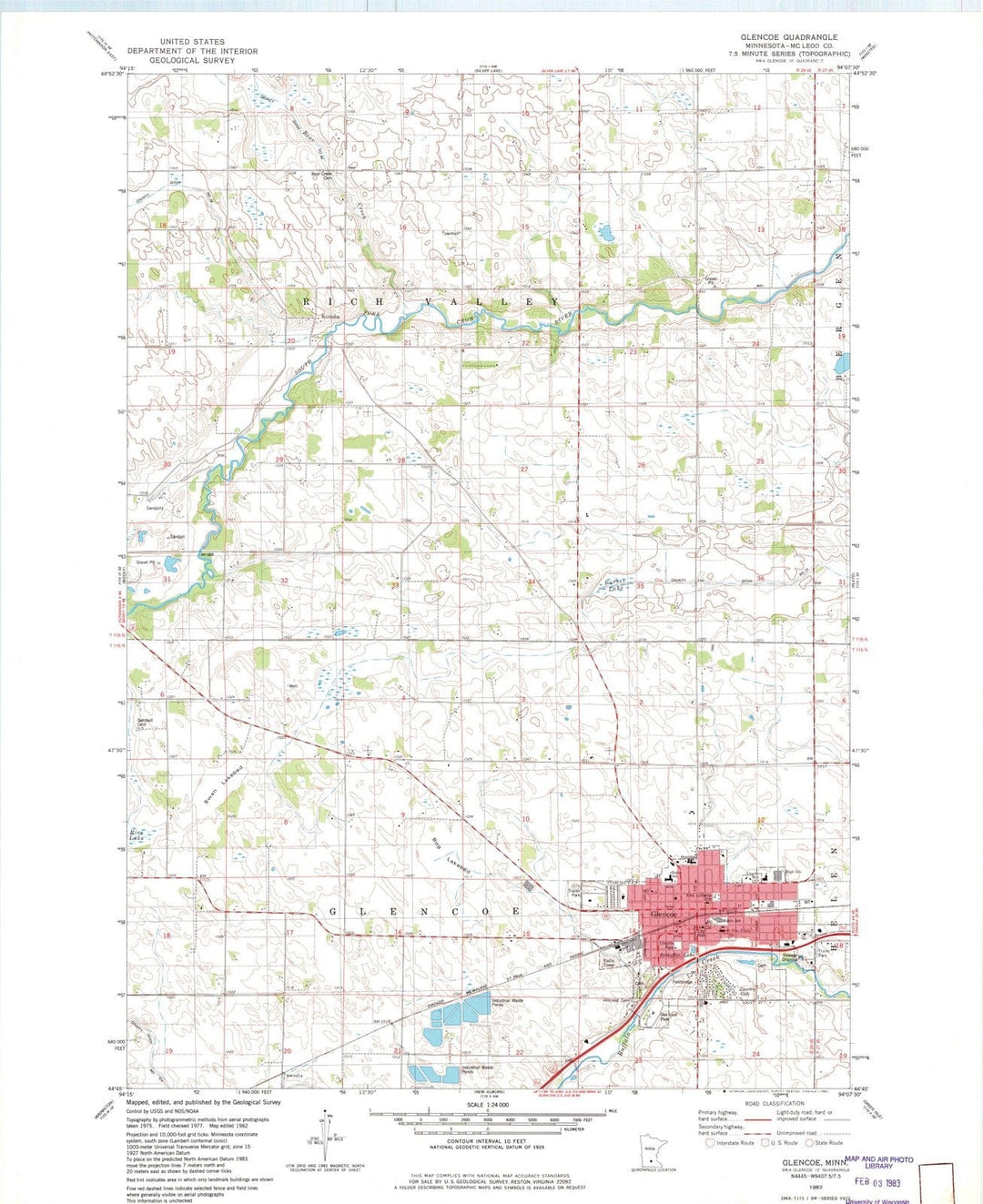 1982 Glencoe, MN - Minnesota - USGS Topographic Map