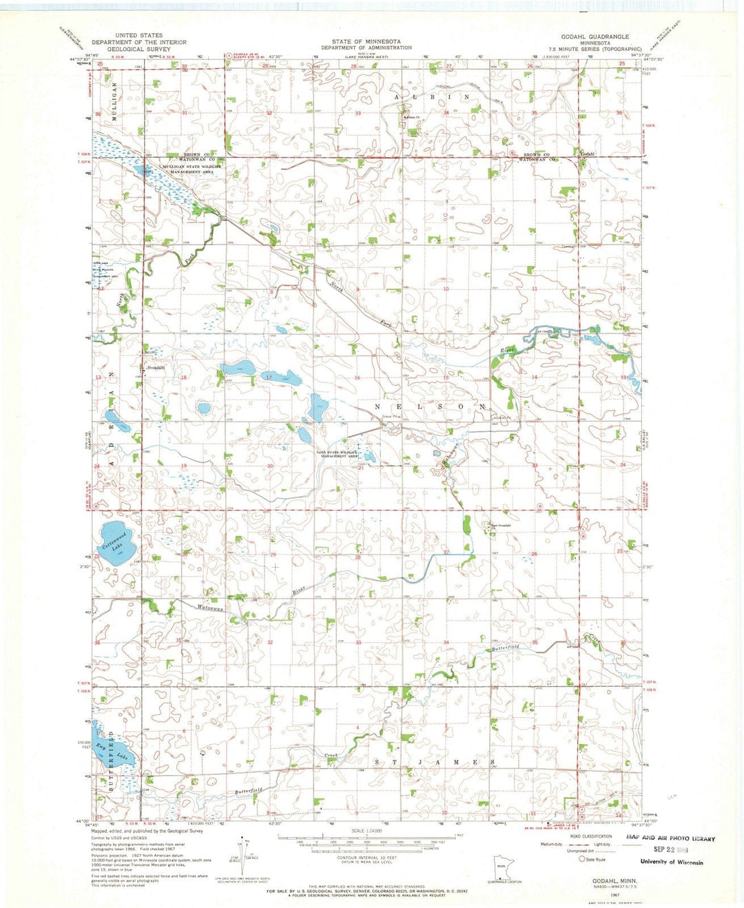 1967 Godahl, MN - Minnesota - USGS Topographic Map