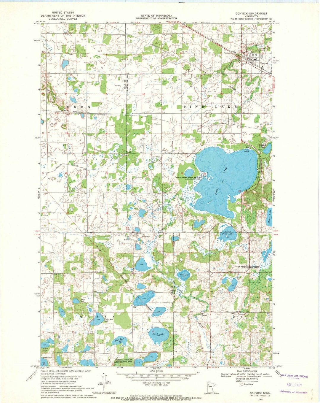 1969 Gonvick, MN - Minnesota - USGS Topographic Map