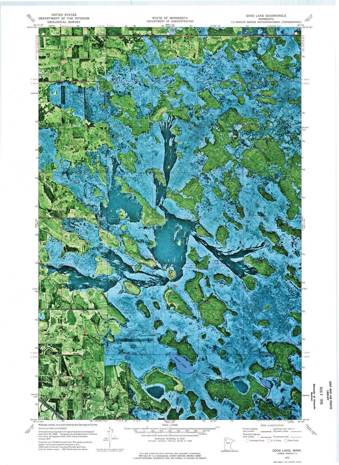 1972 Good Lake, MN - Minnesota - USGS Topographic Map