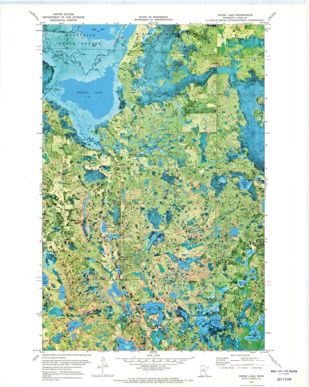 1971 Goose Lake, MN - Minnesota - USGS Topographic Map