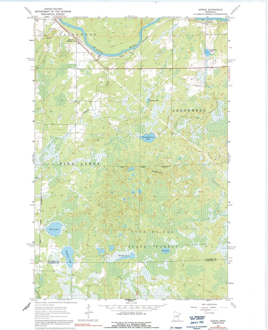 1963 Gowan, MN - Minnesota - USGS Topographic Map