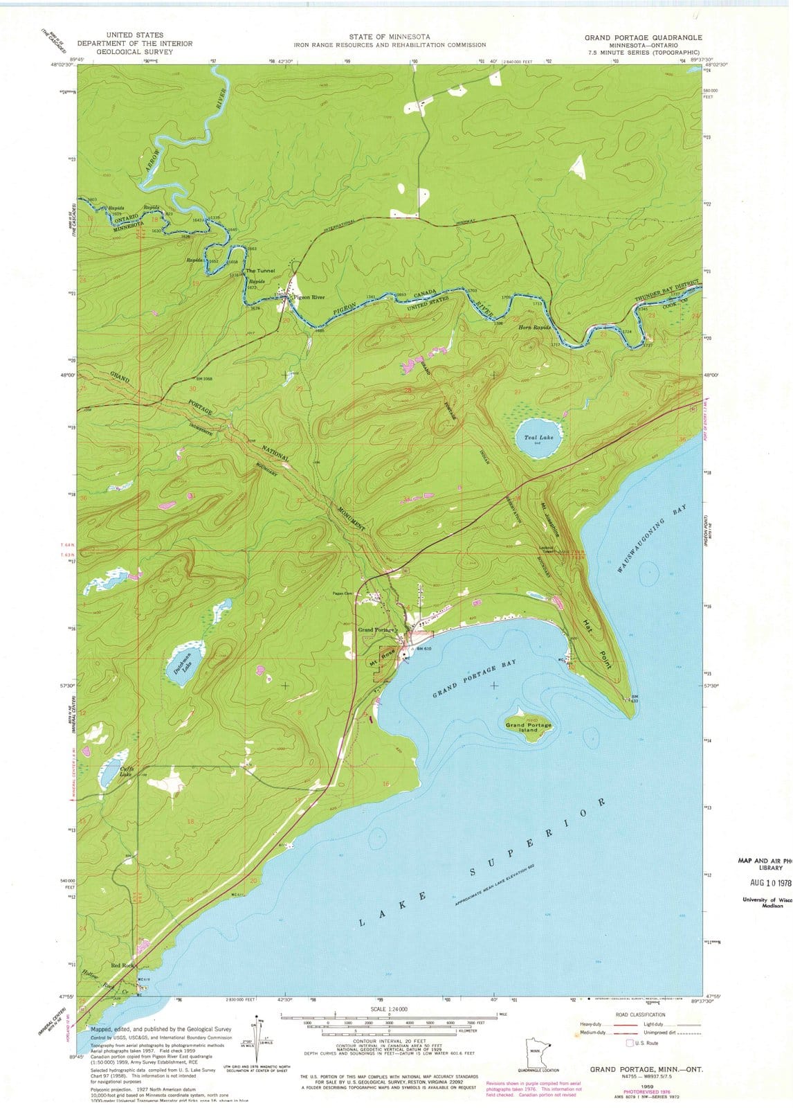 1959 Grand Portage, MN - Minnesota - USGS Topographic Map