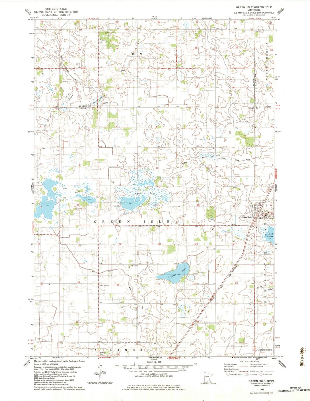 1982 Green Isle, MN - Minnesota - USGS Topographic Map