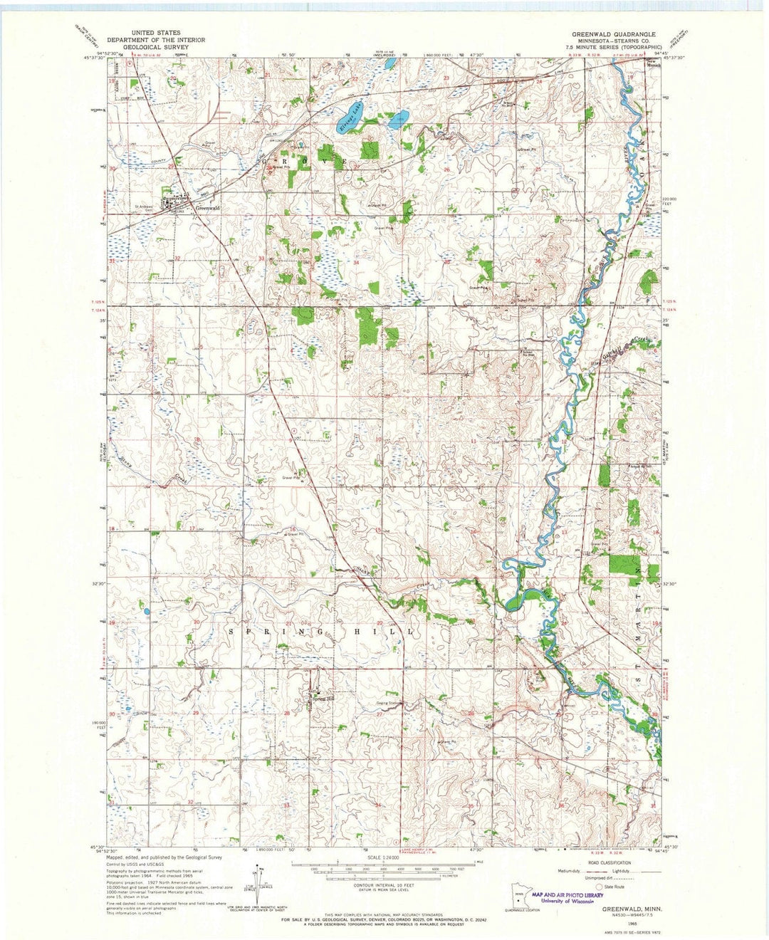 1965 Greenwald, MN - Minnesota - USGS Topographic Map