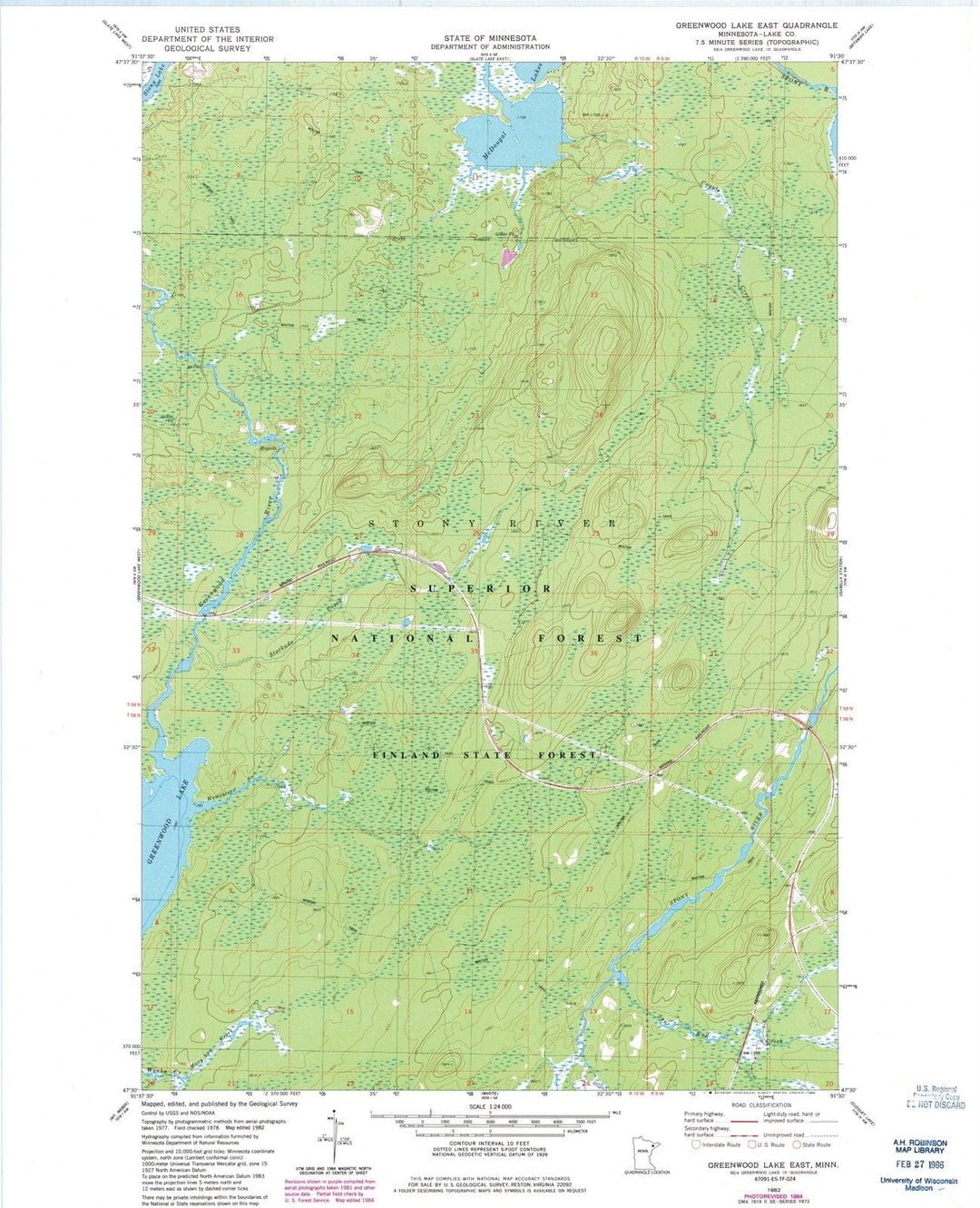 1982 Greenwood Lake East, MN - Minnesota - USGS Topographic Map