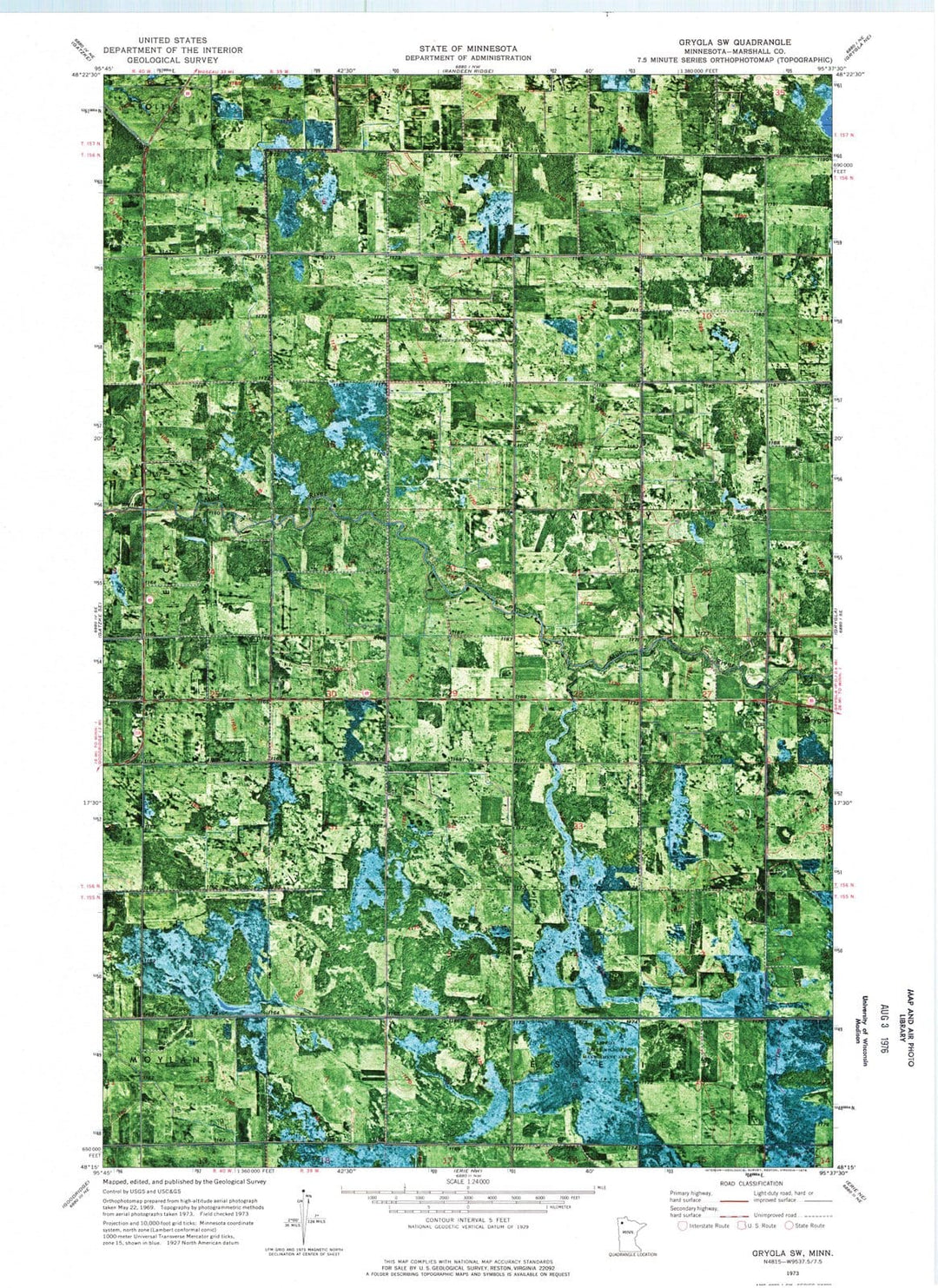 1973 Grygla, MN - Minnesota - USGS Topographic Map v2