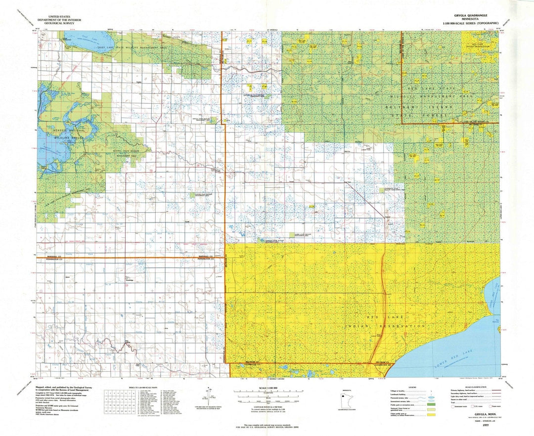 1977 Grygla, MN - Minnesota - USGS Topographic Map