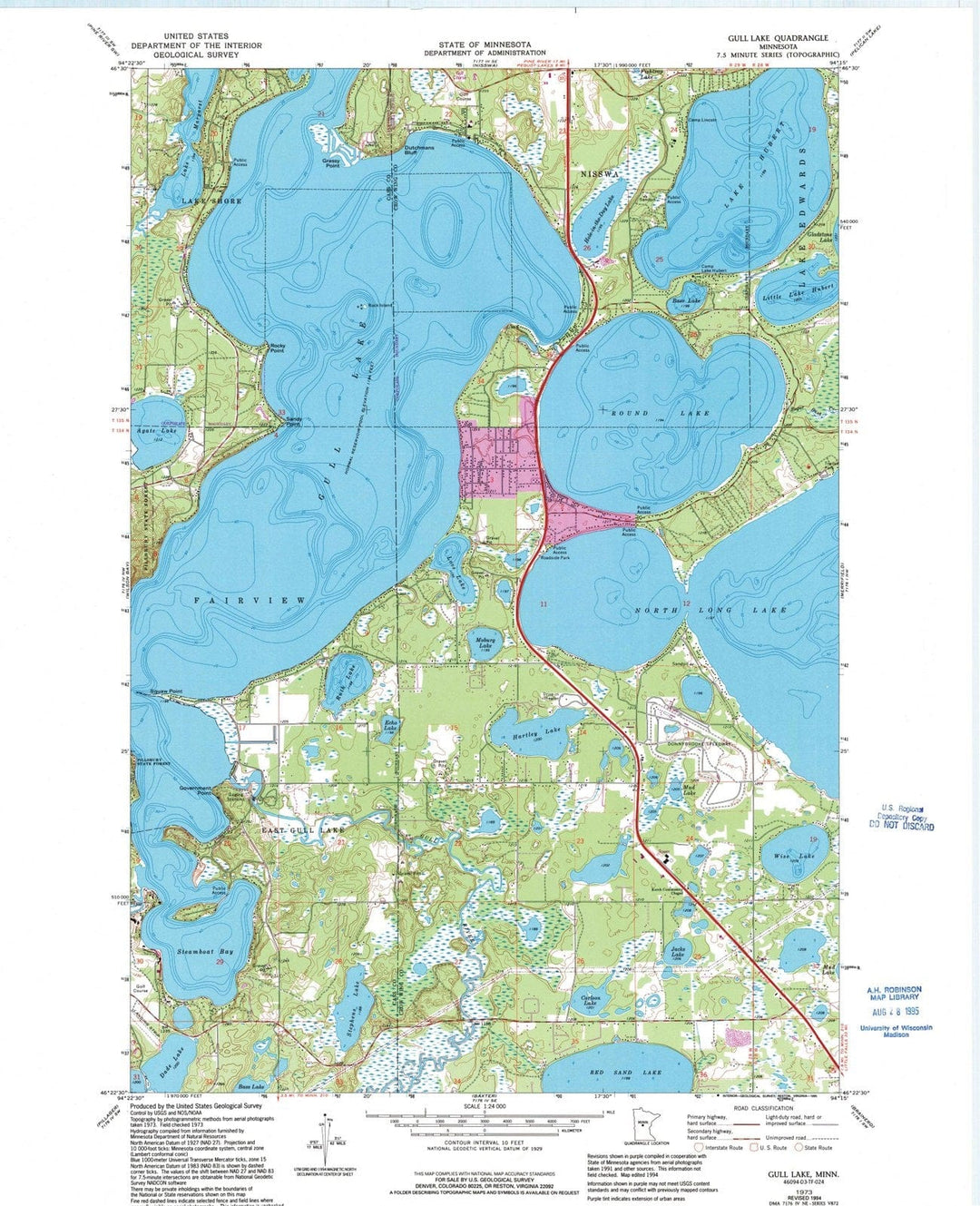 1973 Gull Lake, MN - Minnesota - USGS Topographic Map