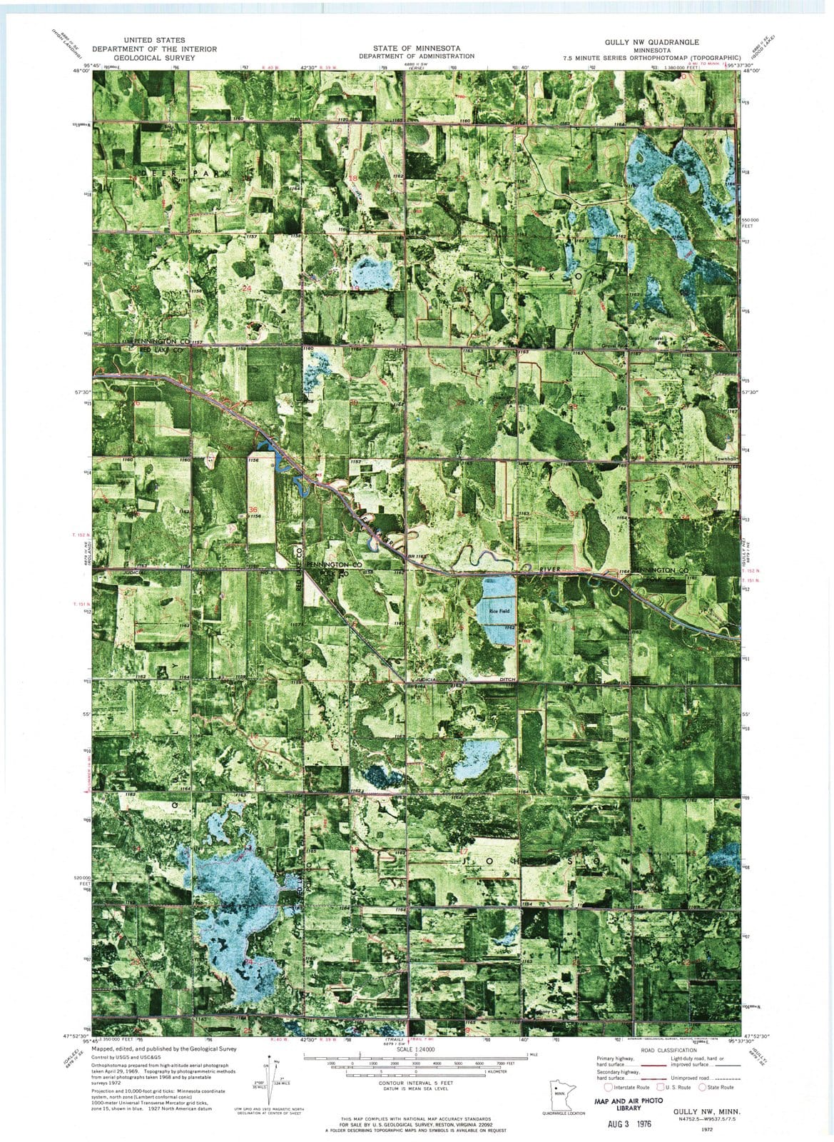 1972 Gully, MN - Minnesota - USGS Topographic Map