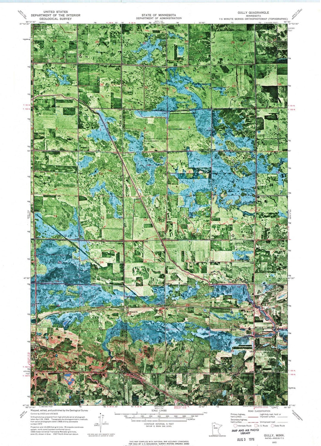 1972 Gully, MN - Minnesota - USGS Topographic Map v2