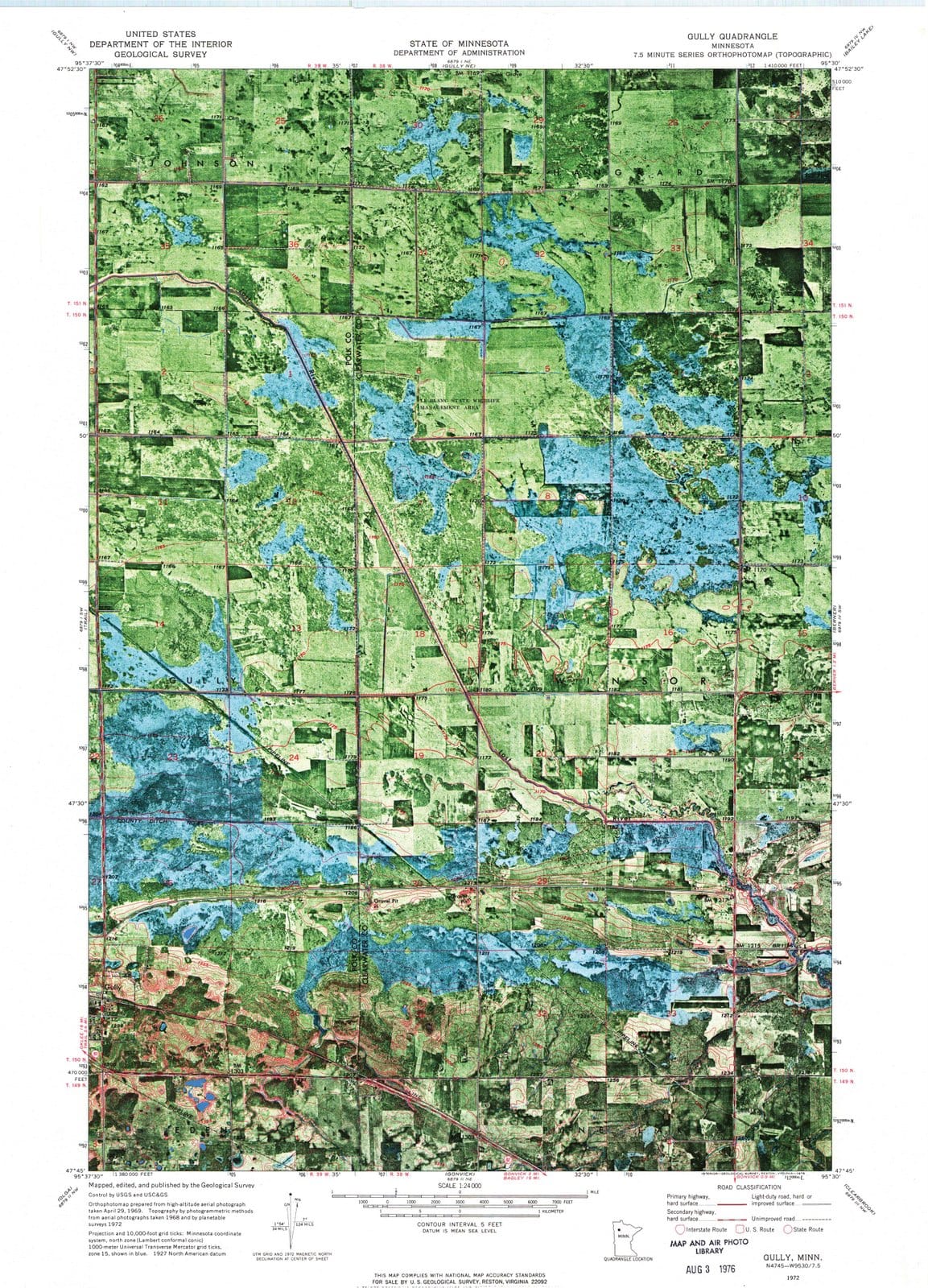 1972 Gully, MN - Minnesota - USGS Topographic Map v2