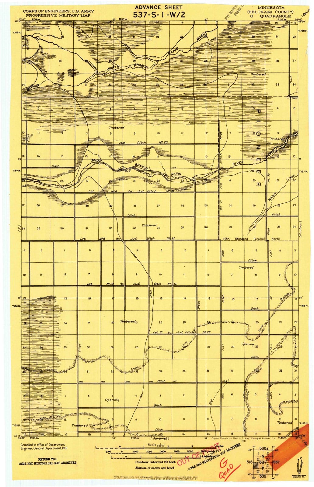 1919 G, MN - Minnesota - USGS Topographic Map