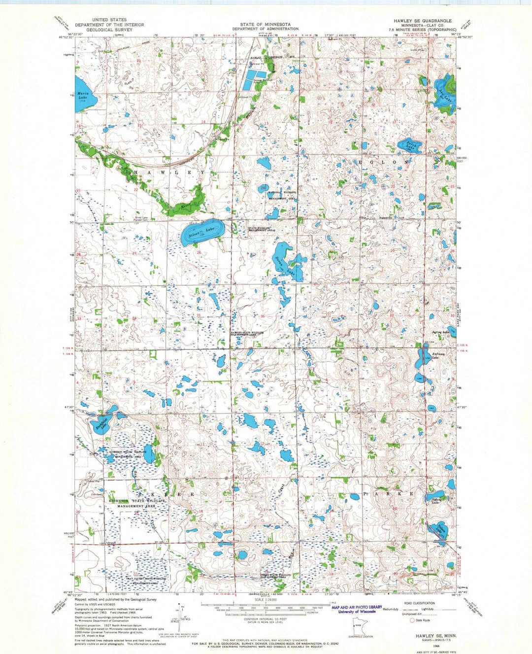 1966 Hawley, MN - Minnesota - USGS Topographic Map