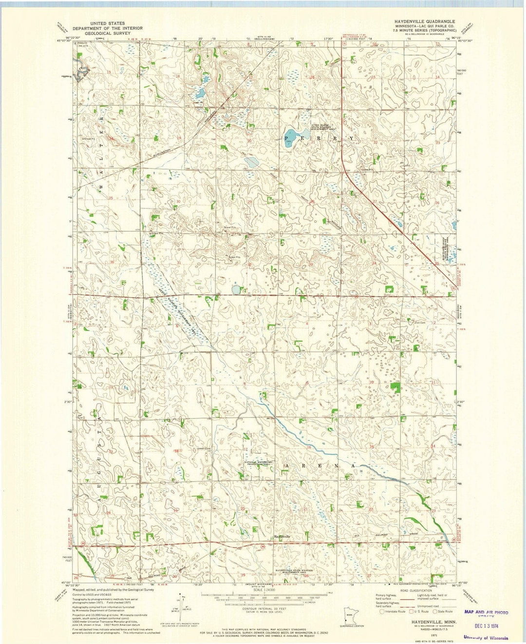 1971 Haydenville, MN - Minnesota - USGS Topographic Map