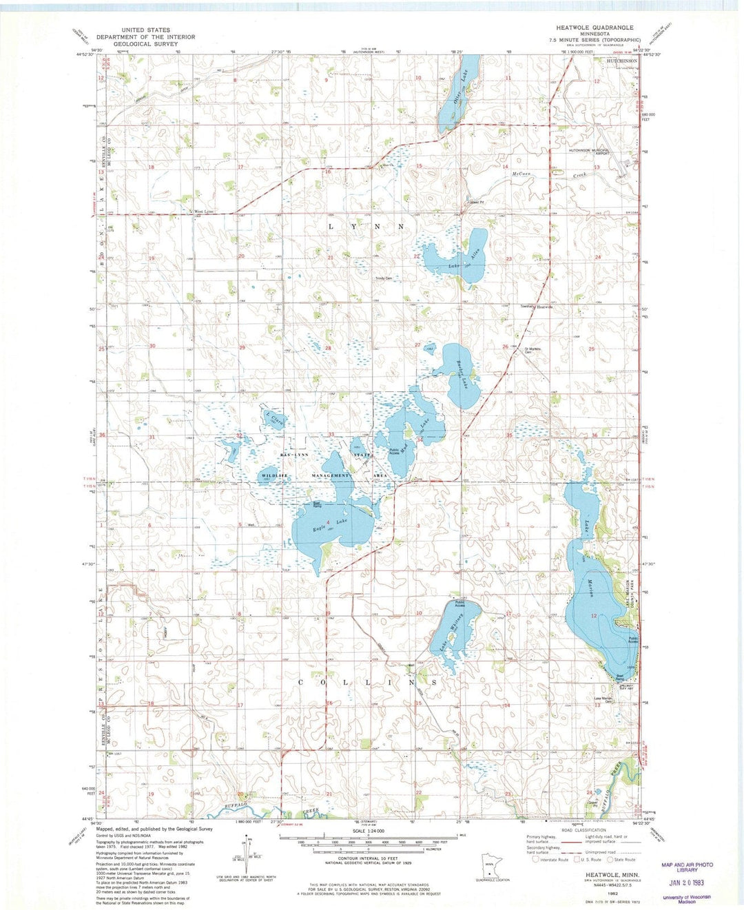 1982 Heatwole, MN - Minnesota - USGS Topographic Map