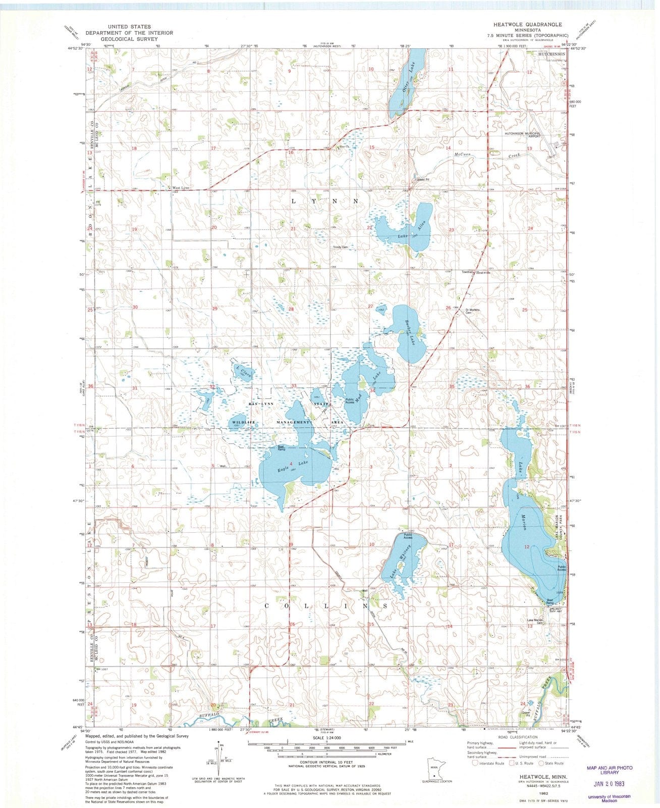 1982 Heatwole, MN - Minnesota - USGS Topographic Map