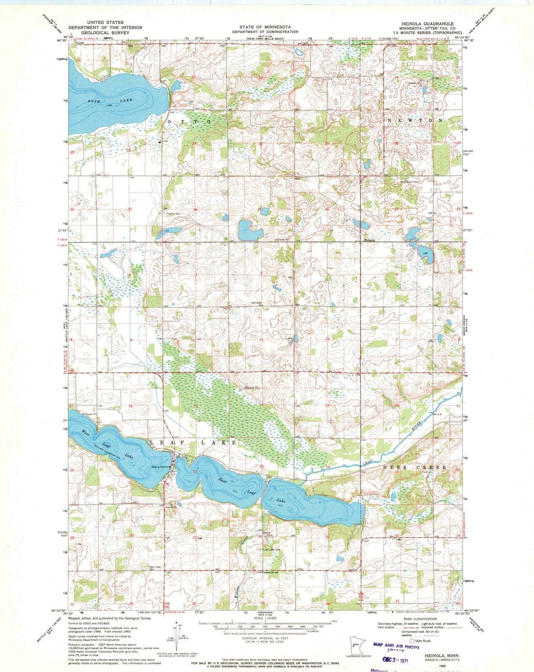 1969 Heinola, MN - Minnesota - USGS Topographic Map