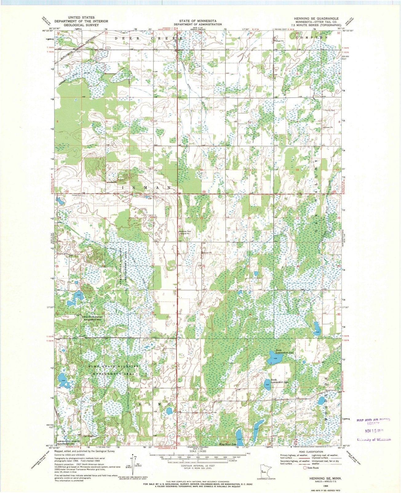 1969 Henning, MN - Minnesota - USGS Topographic Map