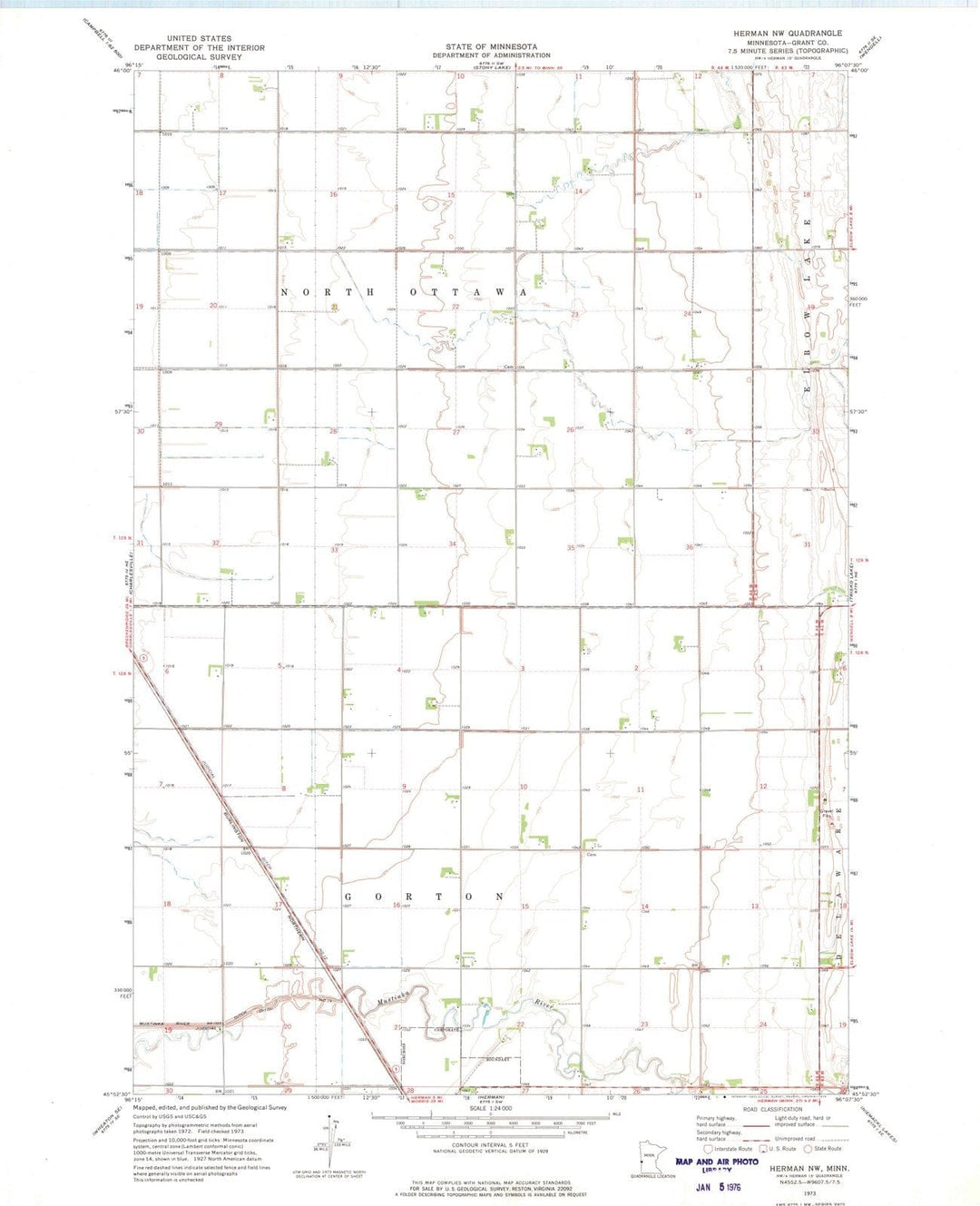 1973 Herman, MN - Minnesota - USGS Topographic Map