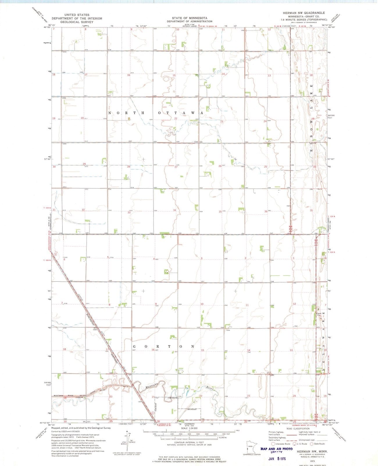 1973 Herman, MN - Minnesota - USGS Topographic Map