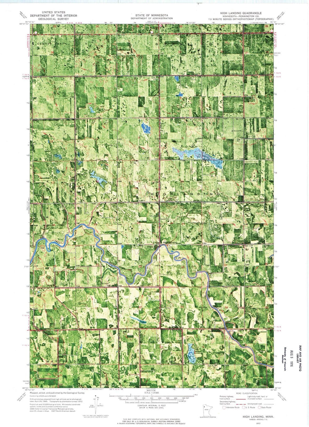 1972 High Landing, MN - Minnesota - USGS Topographic Map