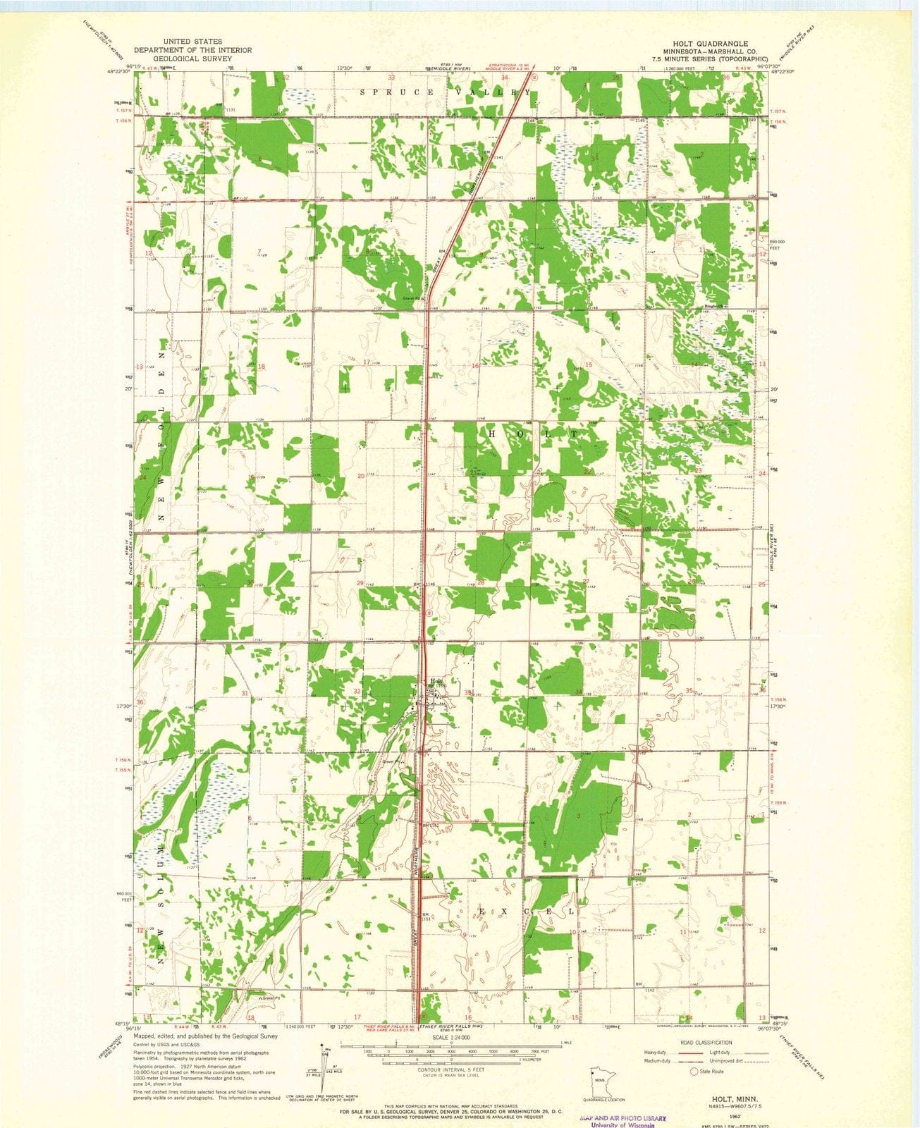 1962 Holt, MN - Minnesota - USGS Topographic Map