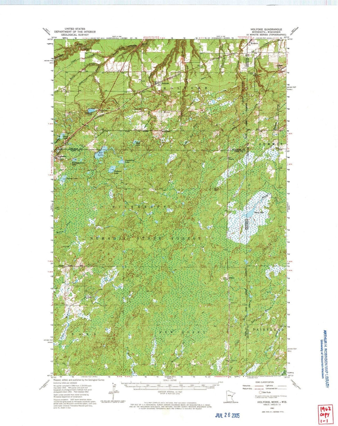 1962 Holyoke, MN - Minnesota - USGS Topographic Map