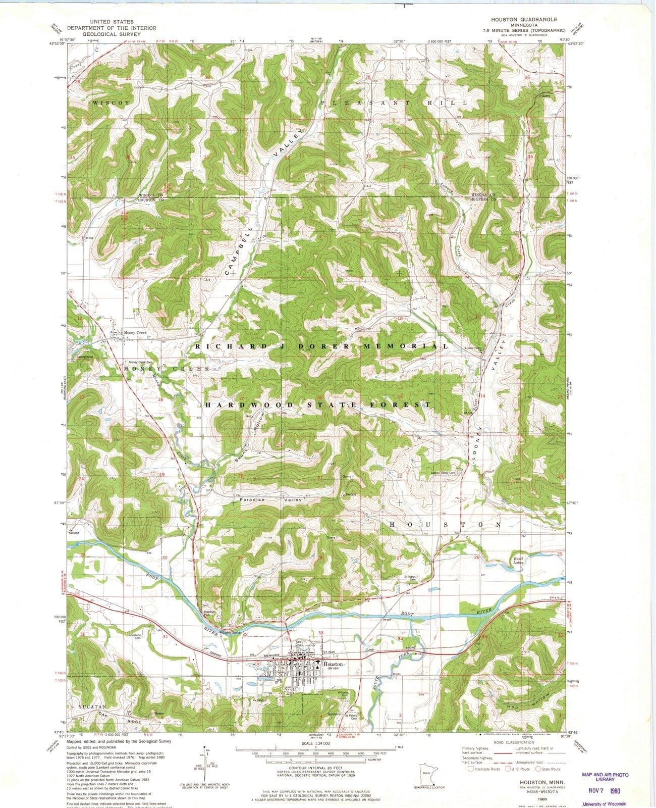 1980 Houston, MN - Minnesota - USGS Topographic Map