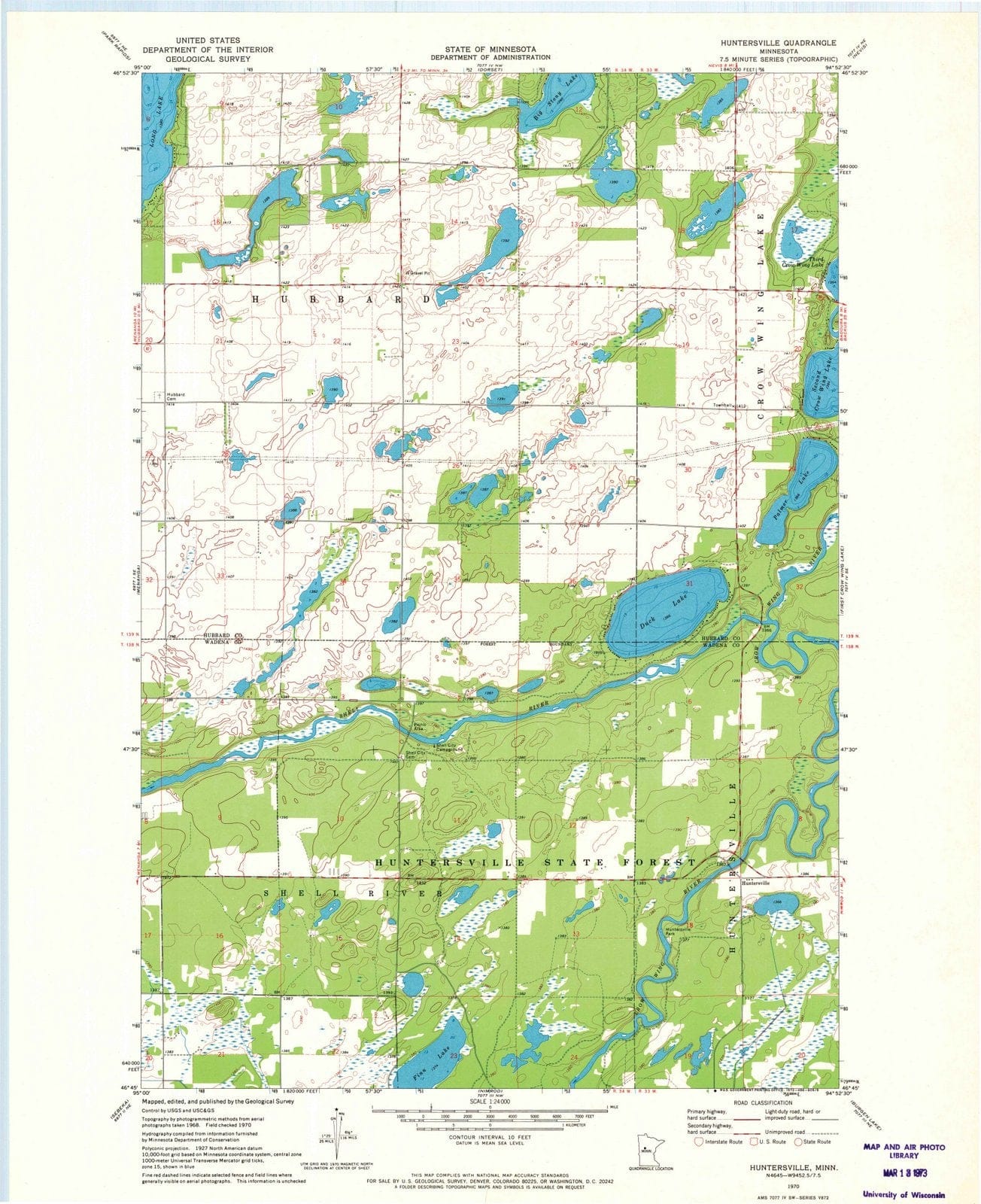 1970 Huntersville, MN - Minnesota - USGS Topographic Map