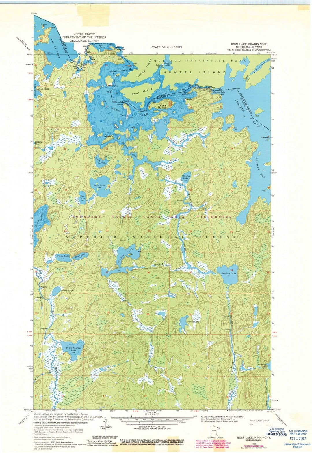 1963 Iron Lake, MN - Minnesota - USGS Topographic Map