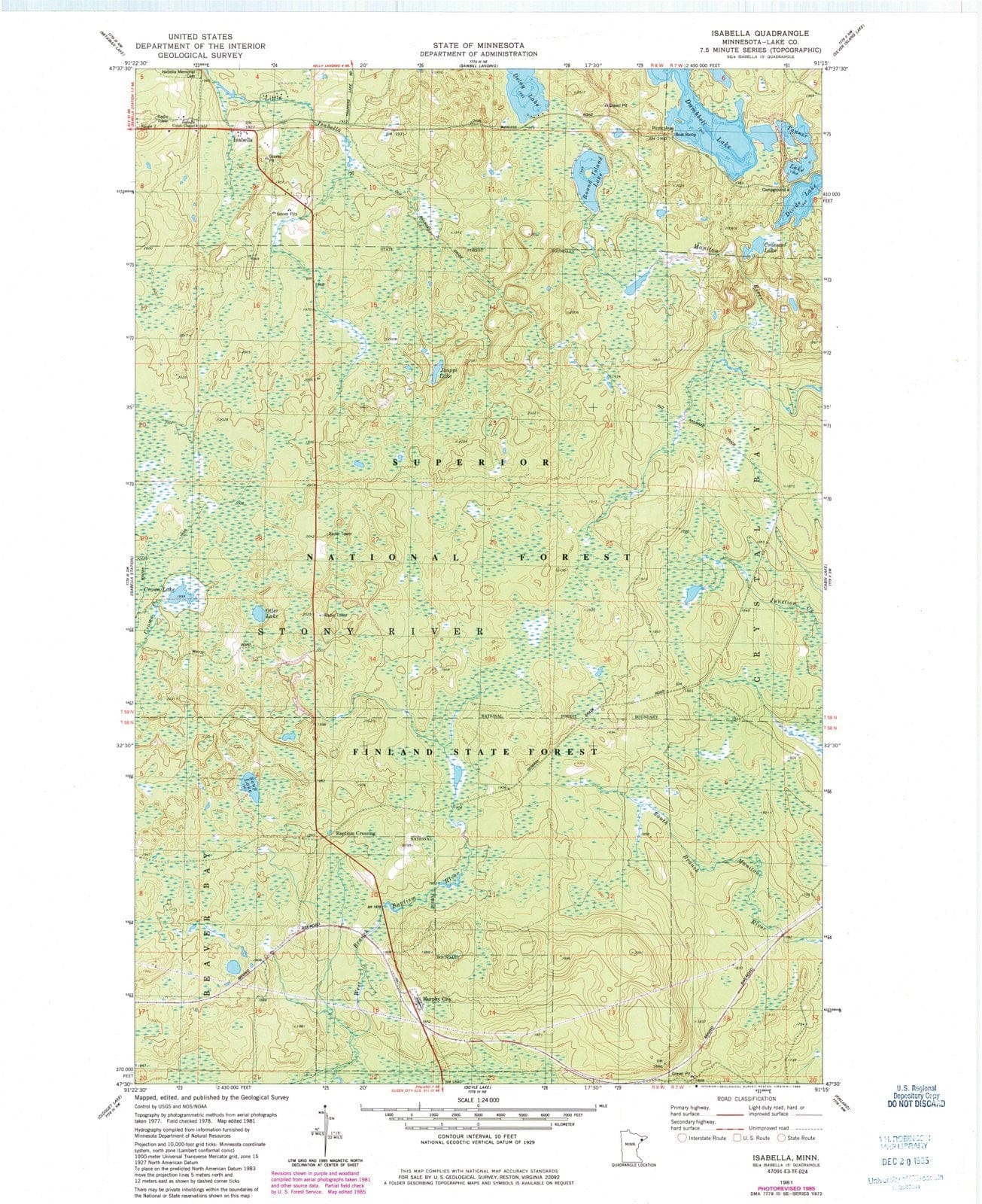 1981 Isabella, MN - Minnesota - USGS Topographic Map